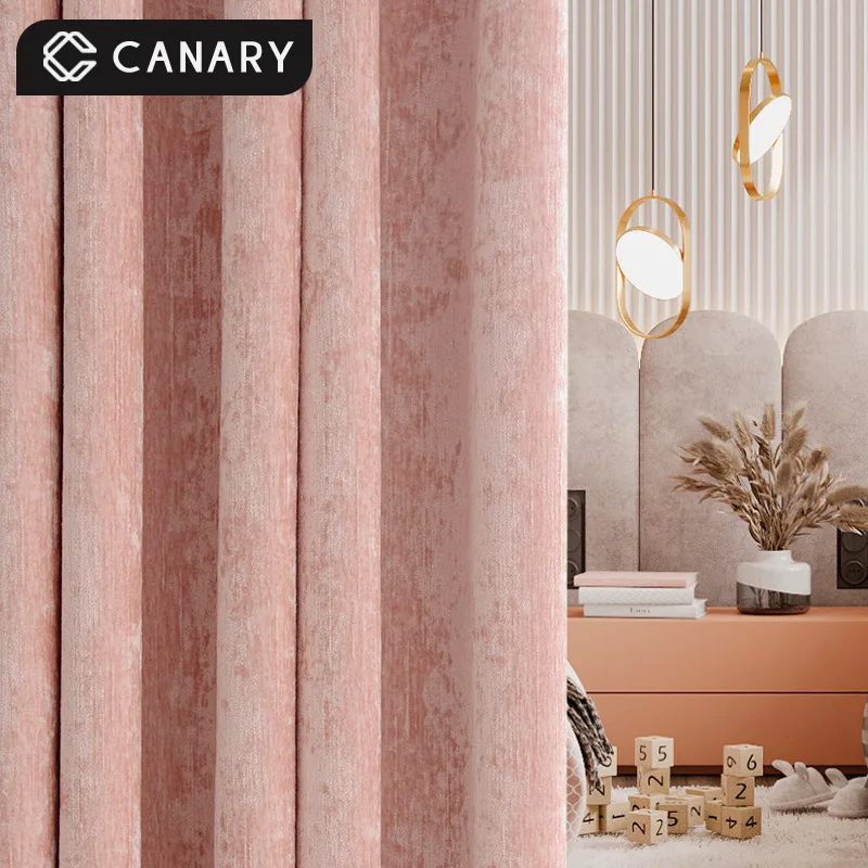 

French Double-sided Chenille Cashmere Curtains for Living Room Bedroom Bay Window Velvet Thickened Balcony Blackout Curtain