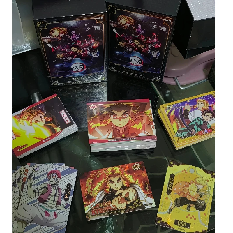 

Подлинная коллекционная карточка Jikasa Demon Slaye Mugen Train Arc, коллекционные карточки Kyojuro Rengoku Nezuko Kamado, карты, подарок на день рождения