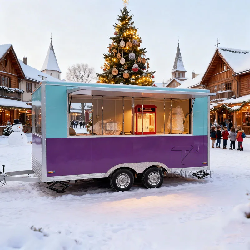 

Street Custom Food Cart Trailer Crepe Smoothie Dessert Pancake Donut Bakery Food Truck For Sale Malaysia