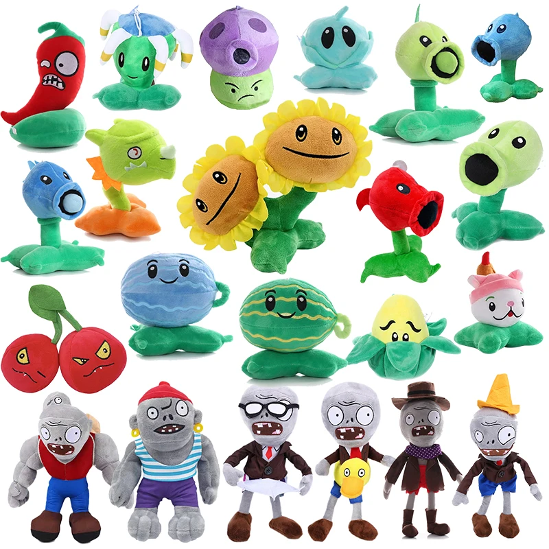 Plants Vs Zombies Plush Toys Peashooter Sunflower Chomper Cherry Bomb Gargantuar Game Character Stuffed Doll Kids Birthday Gifts