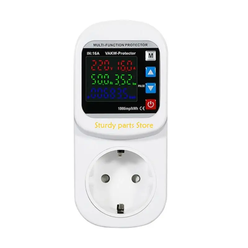 

97QC Voltages Calibration EU Safety Socket Overcurrent Protections 16A Protector Socket Quick Installation for Home
