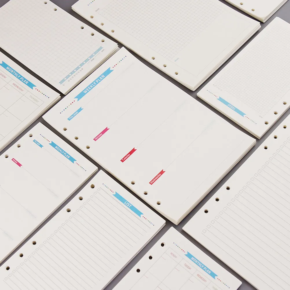 40Sheets A6 Size 6-Hole Refill Lined Paper Refills Heavy Wear Resistant for Spiral Notebook Journal Travel Paper Refills
