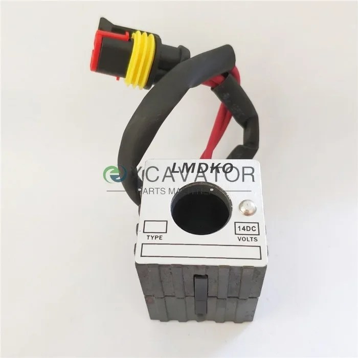 LMDKO solenoid valve coil 60/65/75, inner diameter 16mm, height 42mm, safety lock 12v 24V For Sany XCMG Sunward VOREVO Excavator