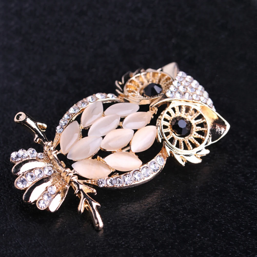 New Big Owl Brooches Bouquet Vintage Wedding Hijab Scarf Pin Up Buckle Broches For Women