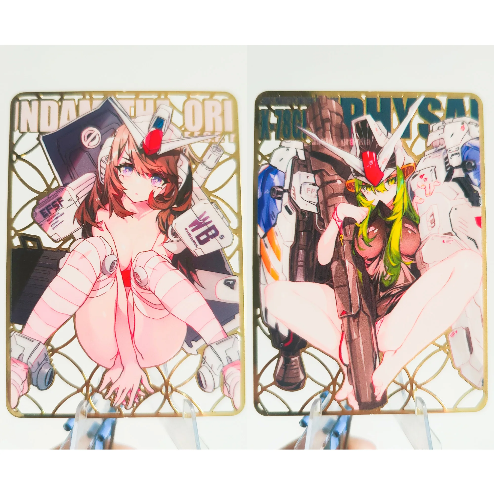 63X88 مللي متر لتقوم بها بنفسك قصة آلهة ذاتية الصنع Gundamed مجموعة معدنية بطاقة جوفاء بطاقة معدنية مروحة علامة مرجعية معدنية أنيمي بطاقة دمى هدايا