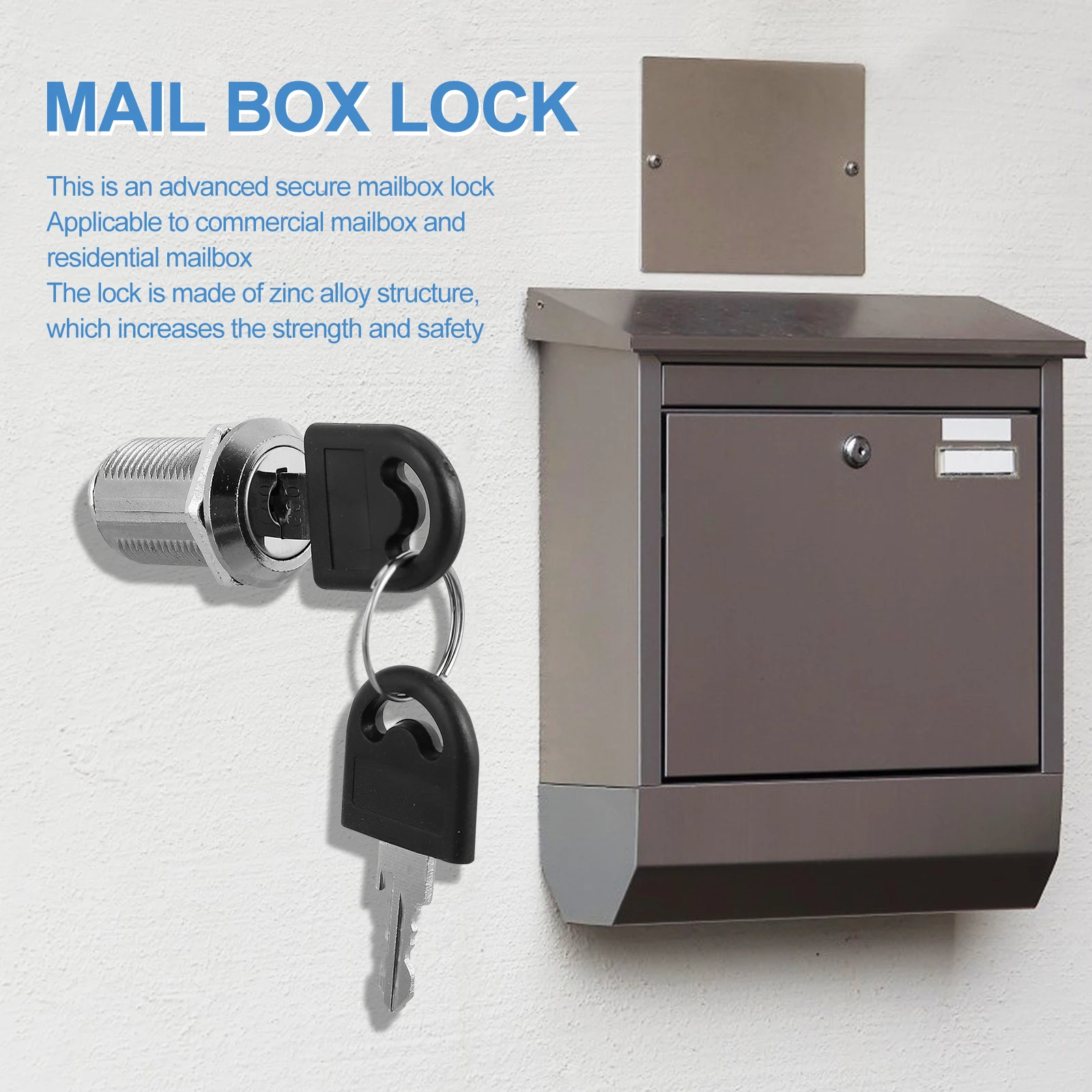 

5Pcs Zinc Alloy Mailbox Lock Security Drawer Cabinet Residential Commercial Durable Rustproof Thickened Ideal Letter Box School