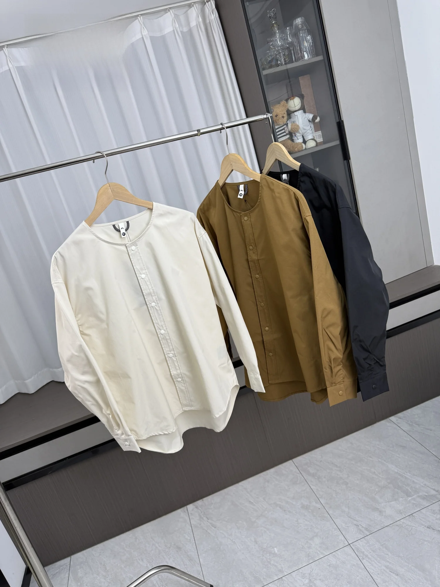 

Retro Japanese Sle Comfortable Casual Long Sve Collarl Tee-Resistant Spring irt for Men Lightweight Faionable