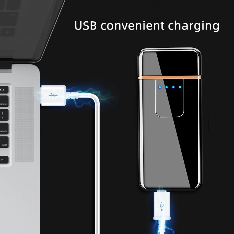 Mini Metal Touch zapalniczka elektryczna USB akumulator dwustronny wolfram wiatroodporny lżejszy osobowość kreatywny męski prezent