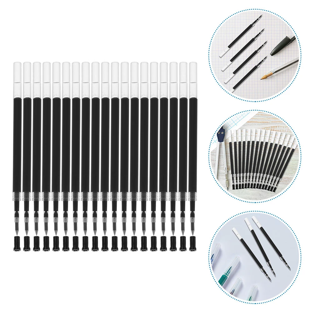 

40 Pcs Pen Refills Gel Refill Ball Point Pens Black Ink Refills Professional Metal Tip Writing Supplies