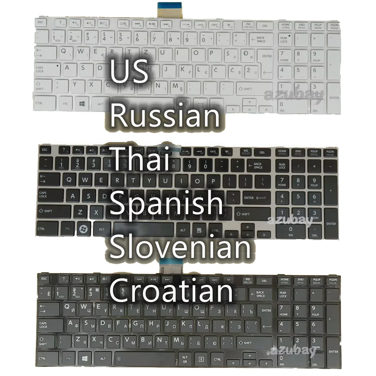 

US Russian Thai Spanish Keyboard for Toshiba L975 L975D P850 P850D P855 P855D P870 P870D P875 P875D S850 S855 S975