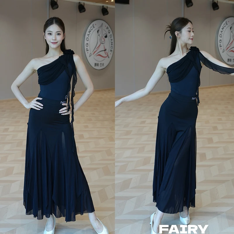 Roupas de dança de salão de verão mulheres valsa dança prática roupas desempenho vestido adulto baile clube moderno dança wear bl16690