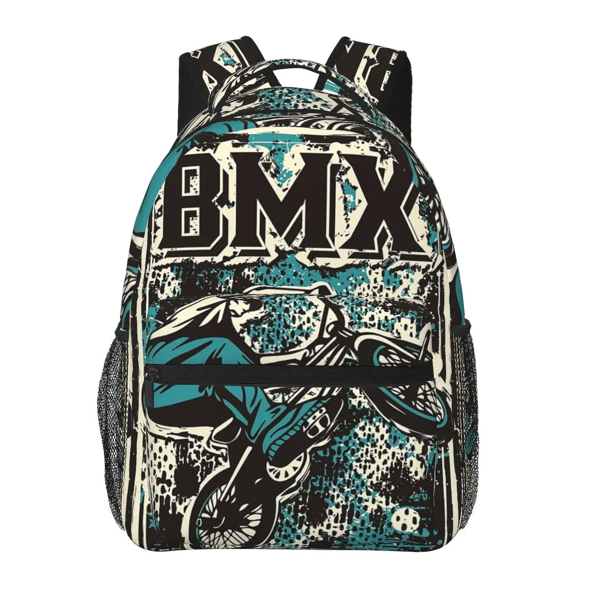 Retro Bmx Apparel - Grunge Bmx Bike - Bmx Freestyle Backpacks Boys Girls Bookbag School Bags Travel Rucksack Shoulder Bag