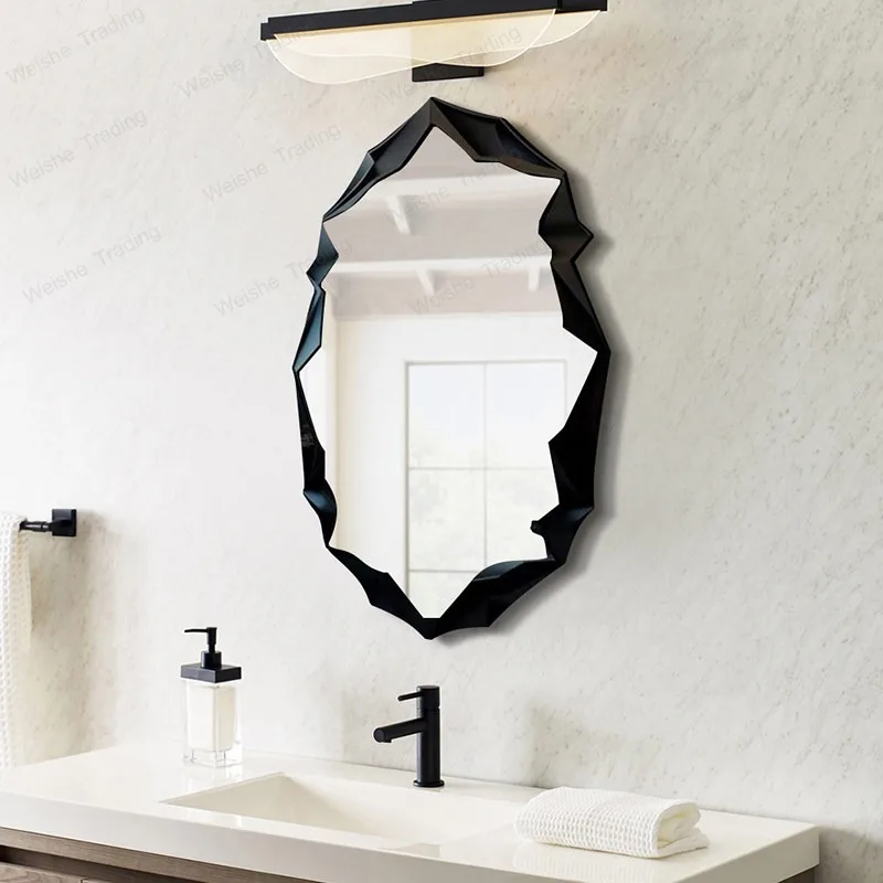 Modern light luxury full-body mirror, irregular decorative while dining, French bathroom, smart dressing mirror