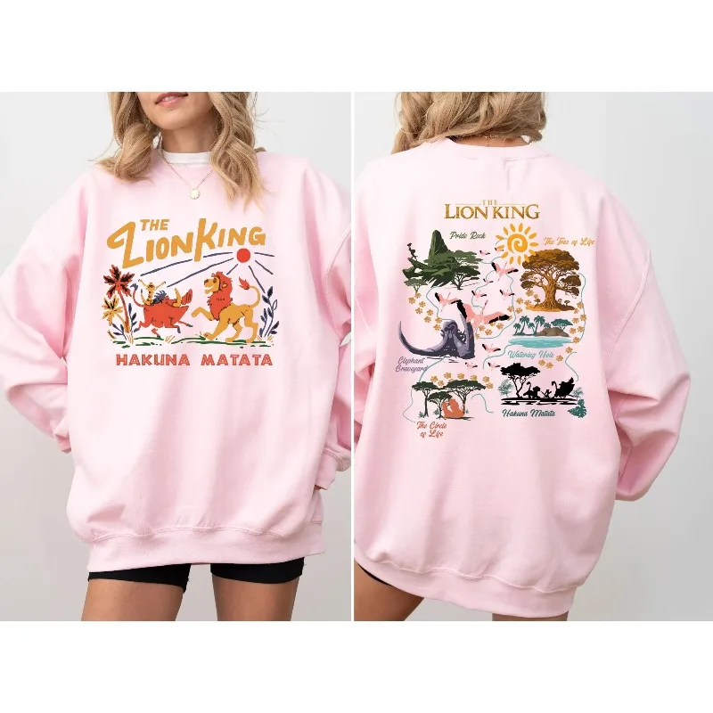 سترة بغطاء للرأس Lion King، سترة ديزني هاكونا ماتاتا، سترة ديزني سيمبا هوديي، سترة عائلة ديزني، ملابس رياضية لخريطة Lion King
