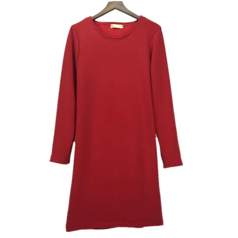 

2026 зимнее боди с длинными рукавами, женское утепленное женское теплое платье, платья de mujer, повседневная одежда ropa mujer для женщин