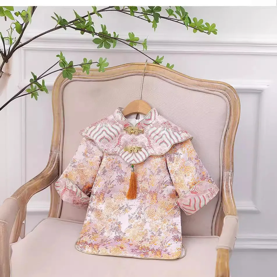 

One-year-old dress girl baby Chinese style grab week birthday cheongsam dress Tang style national tide ancient dress