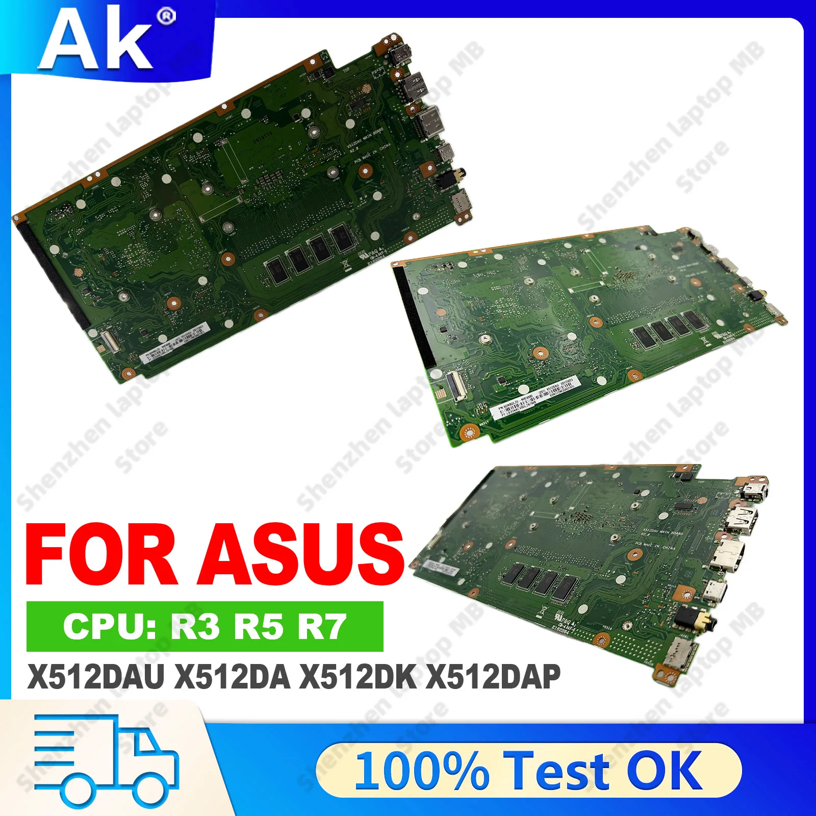 X512DAU Laptop Motherboard For ASUS VivoBook With R3-3150U R5-3500U R7-3700U CPU X512DA X512DK X512DAP F512D M512D Mainboard