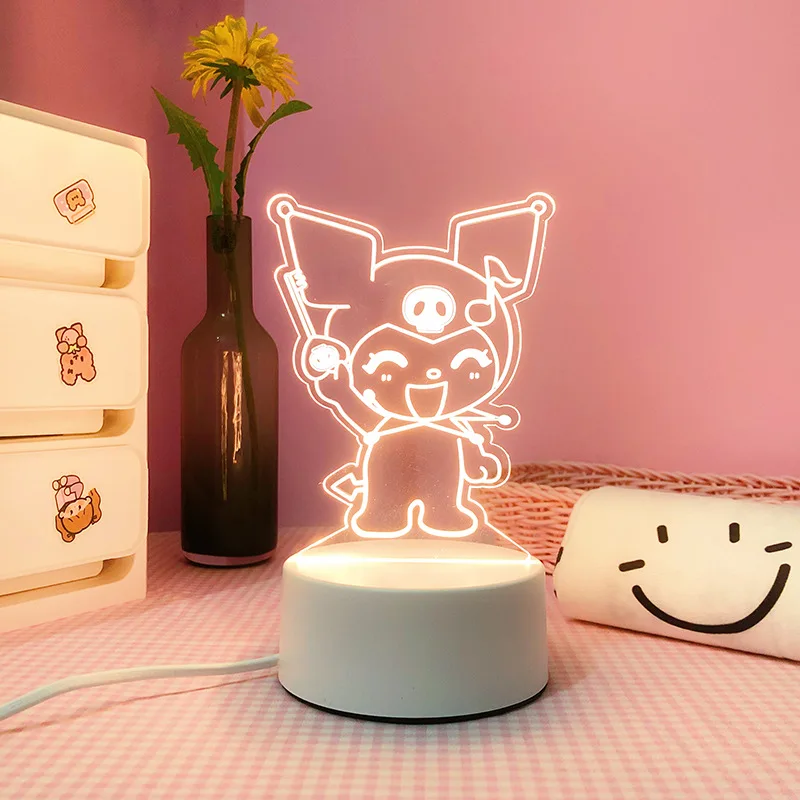 Sanrio Kuromi Anime Figures Toys Lamp Cinnamoroll Night Light Kawaii Room Decor Valentine’s Gift Grils Birthday Gift