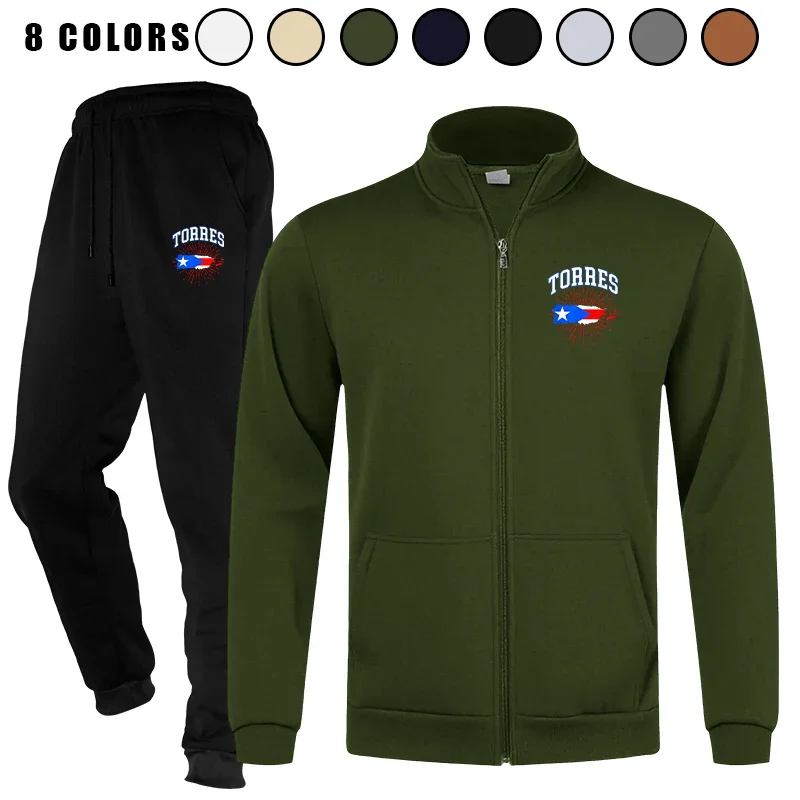 

Men's 2 Piece Long Sleeve Full Zip Sports Active Athletic Tracksuits Sweatsuits Outfits Sets