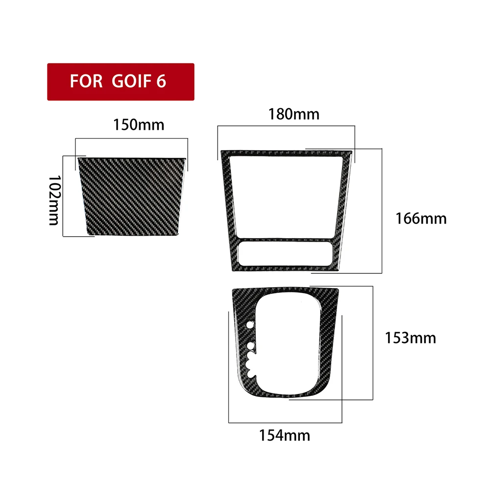 For Volkswagen VW Golf 6 2008-2012 Carbon Fiber Car Ashtray Gear Shift Panel Decorative Stickers Auto Interior Accesorios