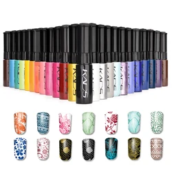 7ml Nail Colorful Stamping Polish Art Decoration Fingernail Tips Press With Stamper Template Manicure Varnishes Lacquer DIY Tool
