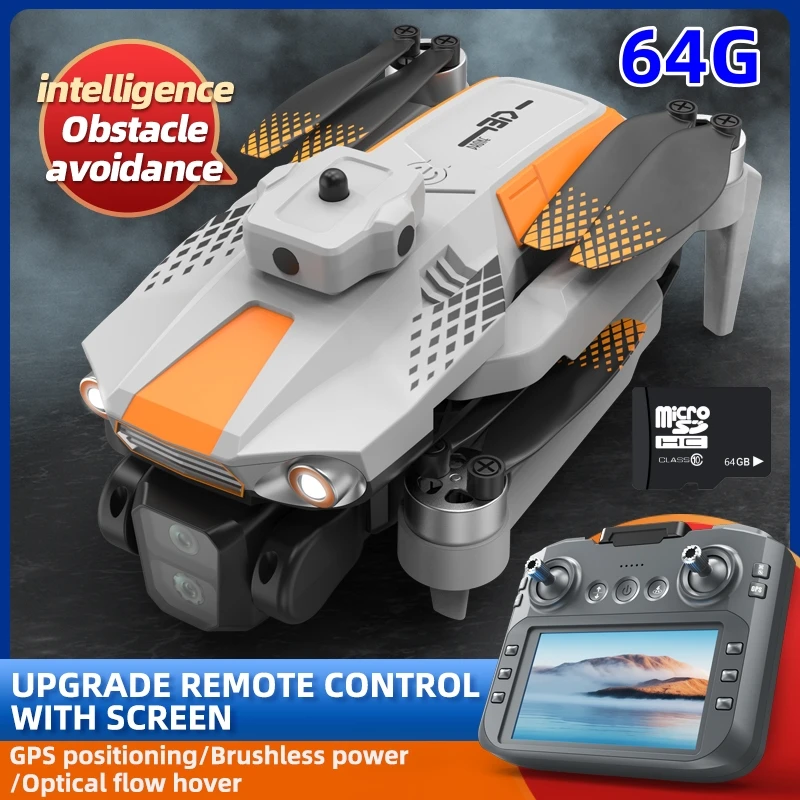 LF669 RC Drones Grande Angular 8K HD Professinal Duals Câmera Tela de 4,5 polegadas controle remoto 360 °   Brinquedos Quadcopter para evitar obstáculos