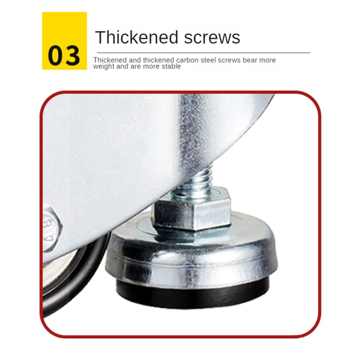 Rodízio de placa de nivelamento de 2 polegadas Y31A com rodízios resistentes com almofada de pé de nivelamento antivibração ajustável