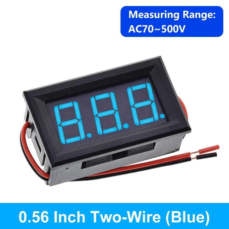 DC Voltmeter Panel Digital LED Display Voltage Meter 0.56 Inch Screen IP67 Waterproof For 12V-24V Systems - DC5-130V