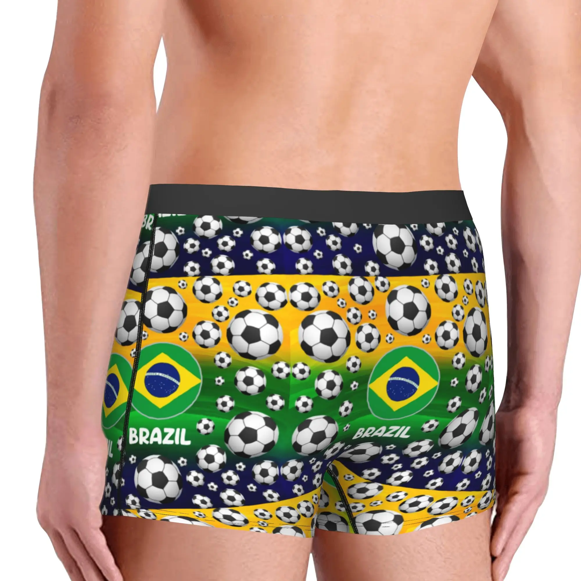 Male Novelty Football  Soccer  Underwear  Boxer Briefs Stretch Shorts Panties Underpants