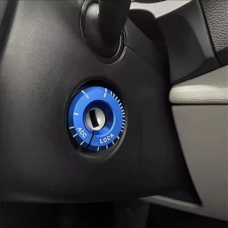 For Audi A3 8V Q3 Car Dashboard Keyhole Circle Cover Red Blue Ignition Ring Sticker Interior Accessories Aluminum Alloy Trim