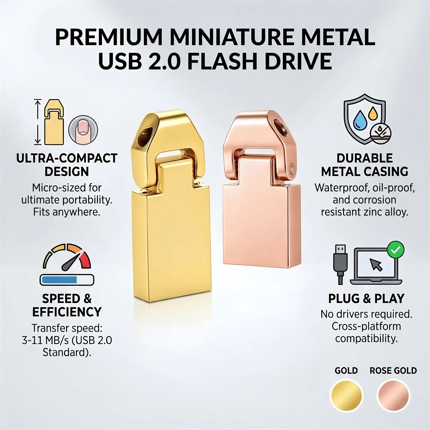 32GB Mini U Disk High Speed USB 2.0 Flash Drive External Storage Memory Stick USB Gadgets for TV Computer Flash Drive