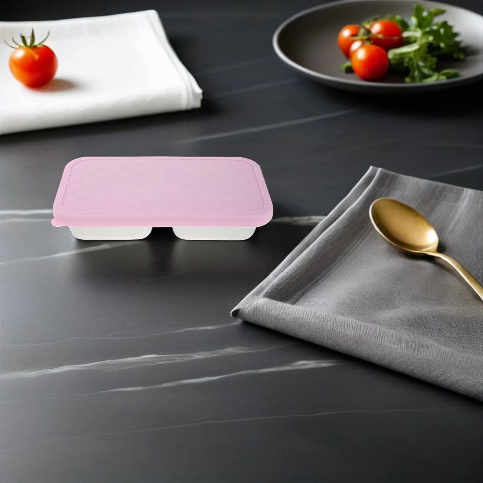 

Набор из 3 детских контейнеров для еды из нержавеющей стали с двойным отделением, герметичной силиконовой крышкой, многоразовые, для школы