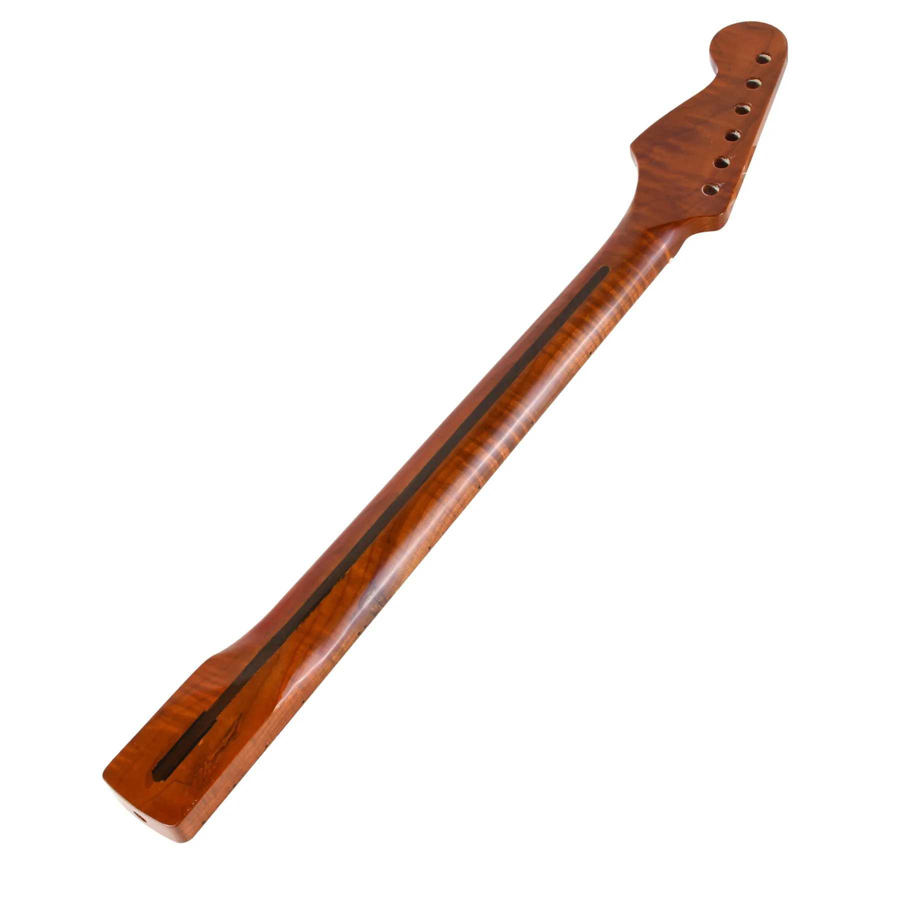 

Hooqu 21 Pin Tiger Roasted Maple Guitar Handle Neck for ST Strat - Cow Bone Upper Pillow