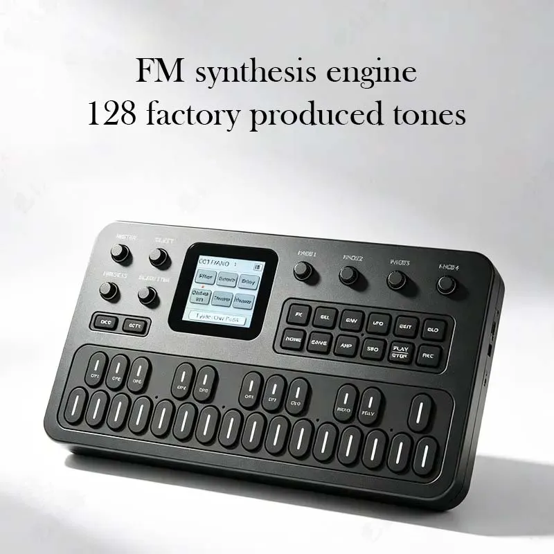 M-Vave Portable FM Synthesizer Pedal Compatible with FM1 6-Operator 32-Algorithm 128 Presets Built-In Speaker 12h Battery