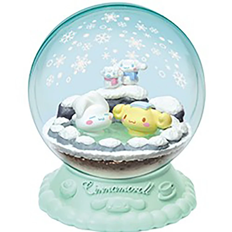 RE-MENT Candy Toy Miniaturowy wyświetlacz sceniczny Sanrio Postać Cinnamoroll Szklany pojemnik Happy Time Figurka akcji Dekoracja stołu