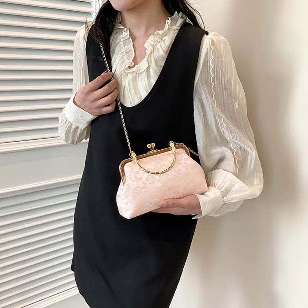 

Роскошная женская сумка-клатч в китайском стиле с вышивкой и принтом, большая вместимость, на цепочке, нейлоновая, через плечо