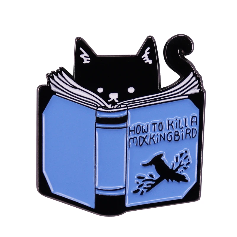 How To Kill A Mockingbird Pin Modern American Literature Classic Brooch Reading Cat Love Learning Kitty Book Lover Cute Addition