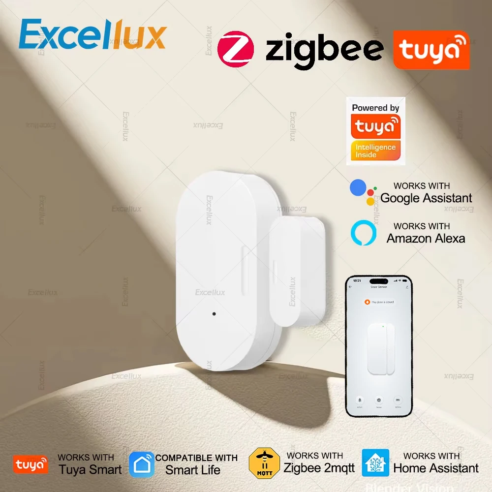 

Tuya Zigbee Door Sensor Window Sensor Smart Home Wireless Door Detector Door Open / Closed Alarm System for Alexa Google Z2MQTT