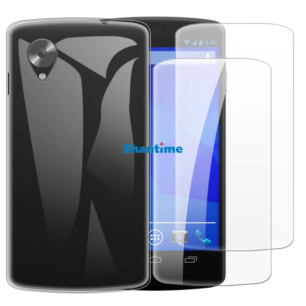 Soft Case + 2 Pack Tempered Glass Screen Protectors for LG Nexus 5,Google Nexus 5 Full-Body Protection