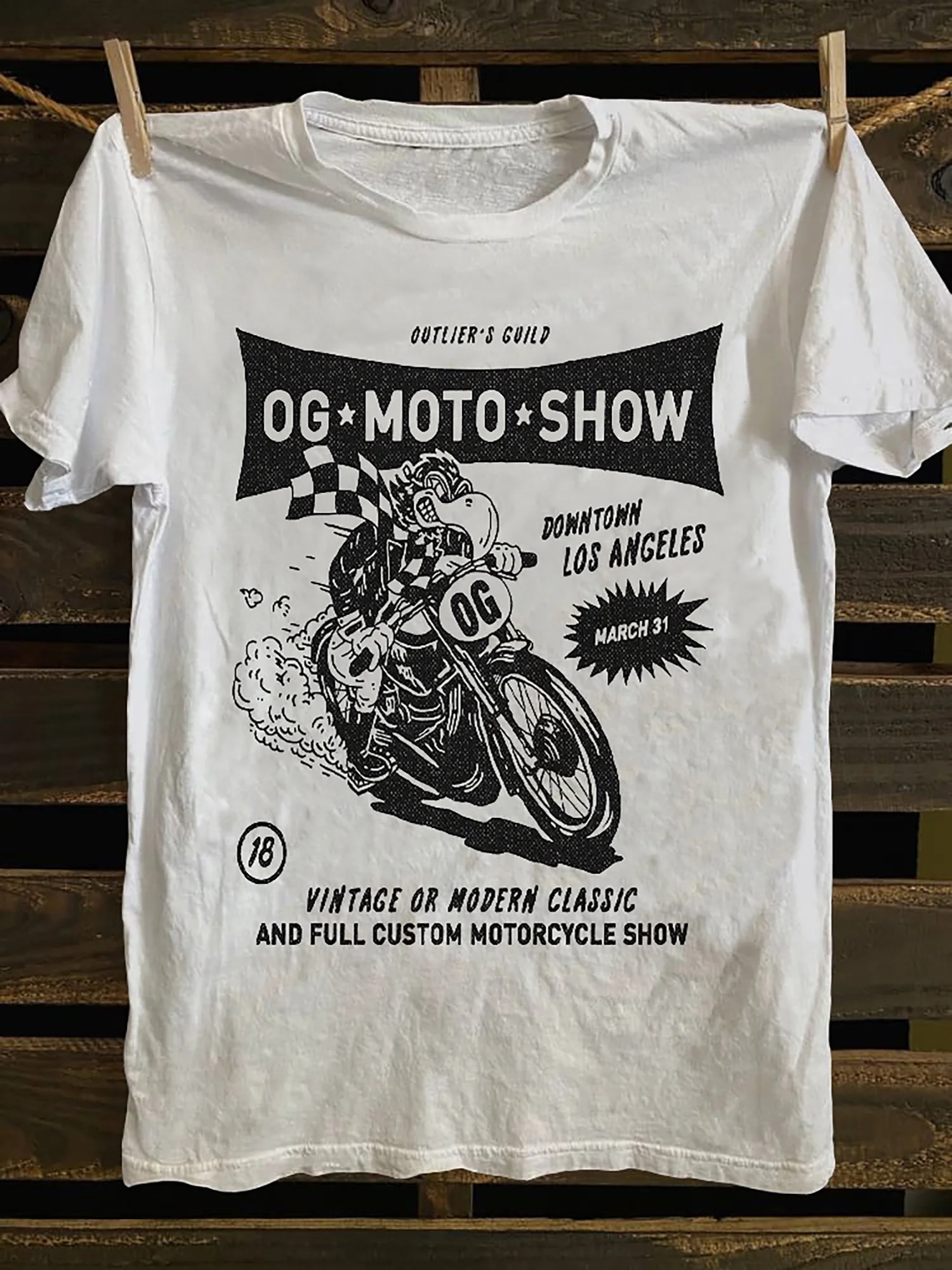 

Men's Vintage Punk Rock Motorcycle Graphic T-Shirt 100% Cotton Casual All-Match Tee for Adults Classic Los Angeles Design