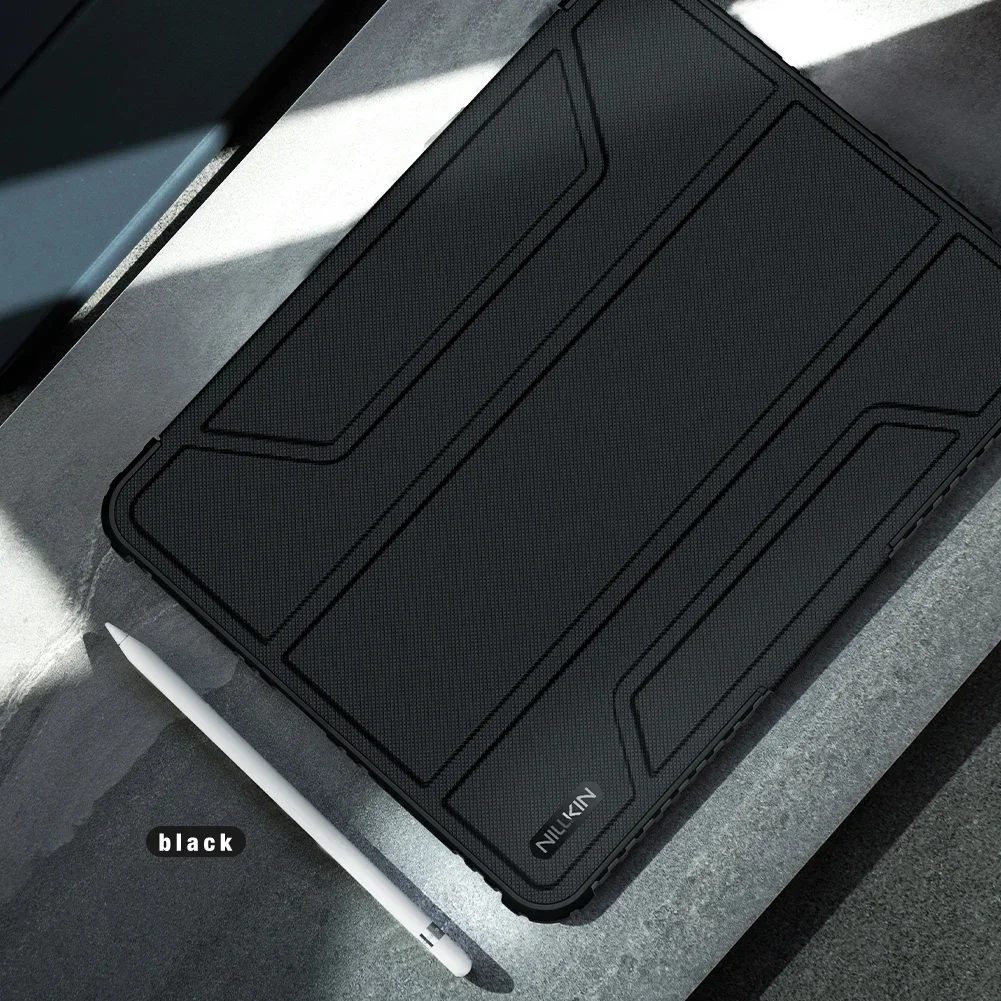 

Для iPad Pro 11 Pro 12.9 2022 2021 2020 Pro 10.9 2020 Air 11 13 2024 Air 5 4 Бампер из искусственной кожи + ПК слайд-чехол для камеры