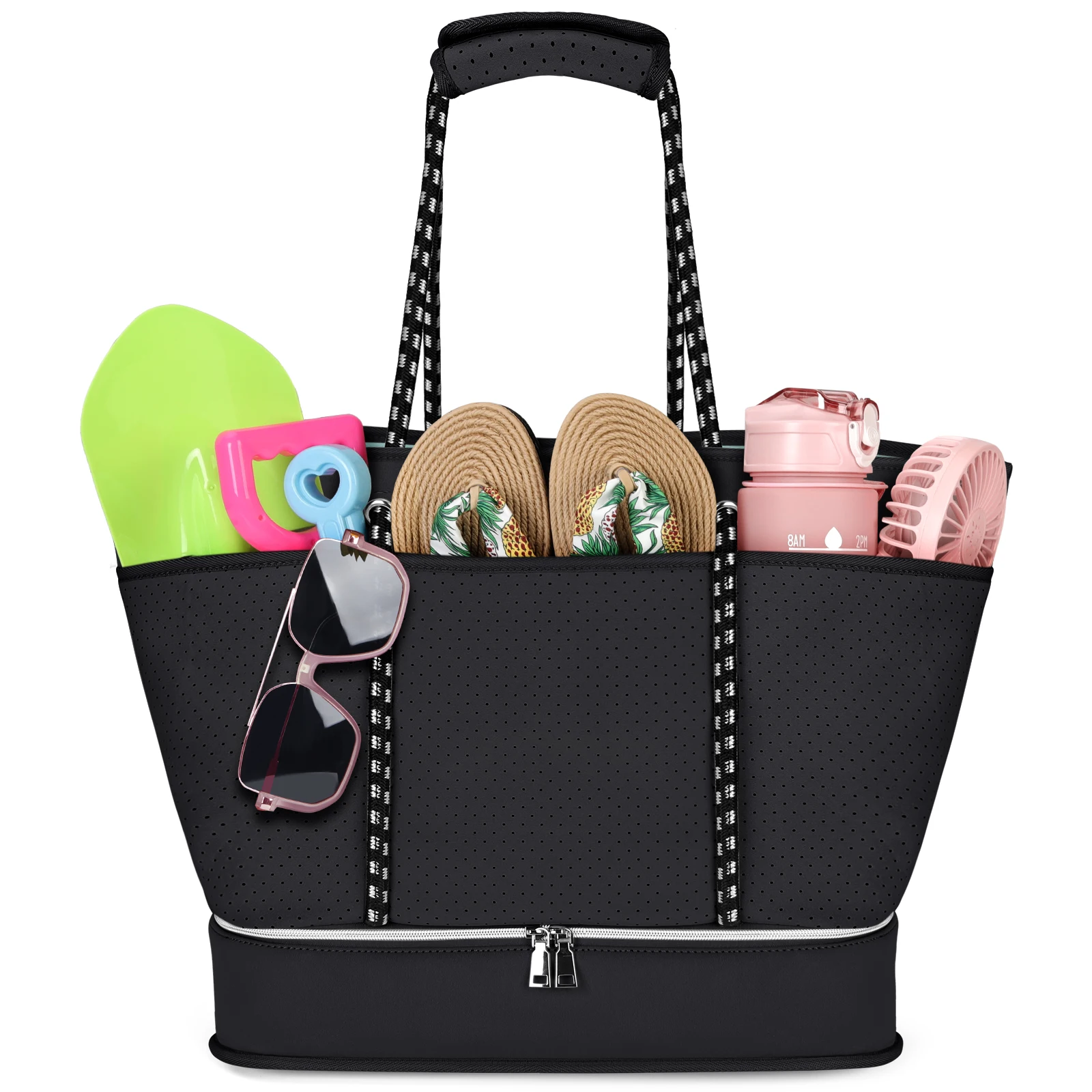 

Neoprene Beach Tote Bag for Women Waterproof Large Capacity Travel Swim Pool Handbag Vacation Gym Sports Shoulder Bag