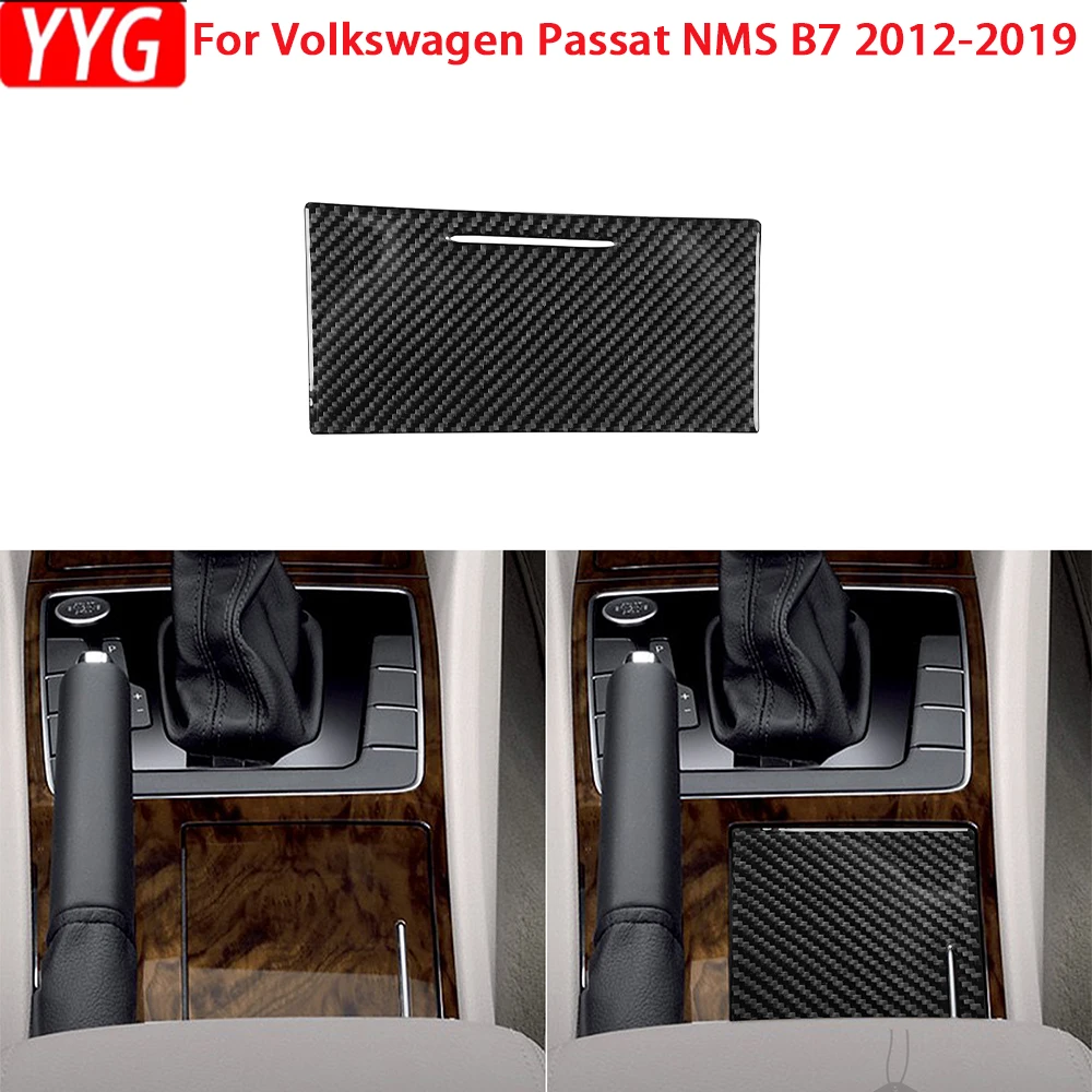 

For Volkswagen Passat NMS B7 2012-2019 Real Soft Carbon Fiber Cup Holder Stickers Cover Car Interior Decorative Accessories
