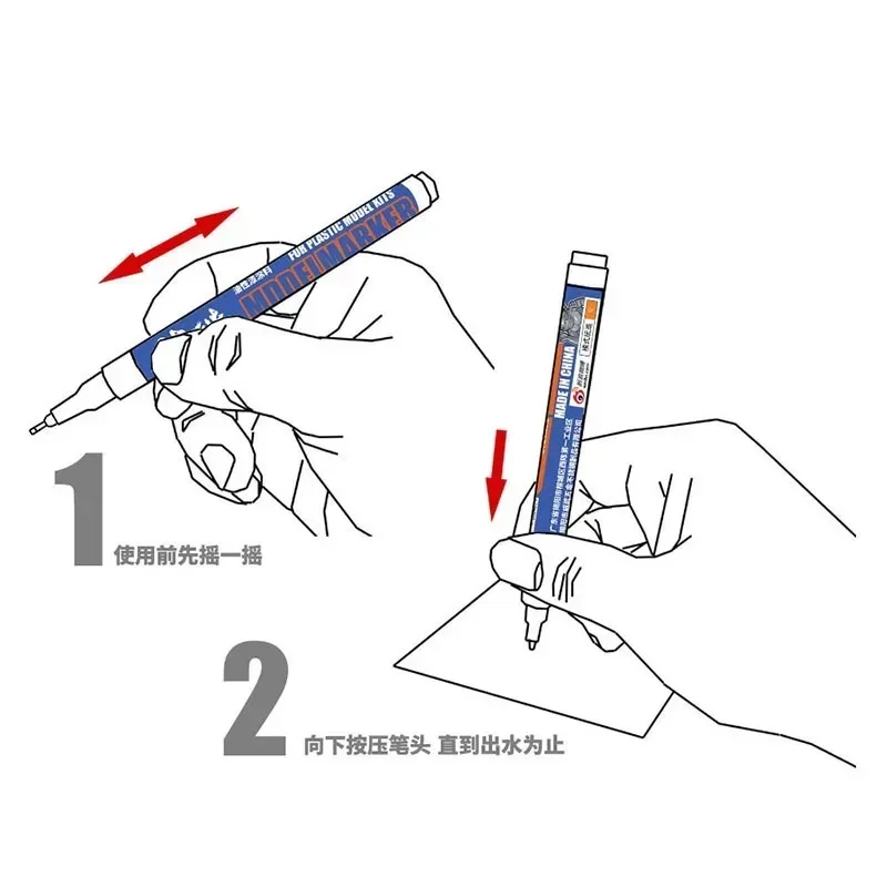 MS043 MS027 Oily Marker Erase Pen Kit for Gundam Painting Tool Aging Panel Line Marker Pen Extra-fine Hook Liner Pen Hobby DIY