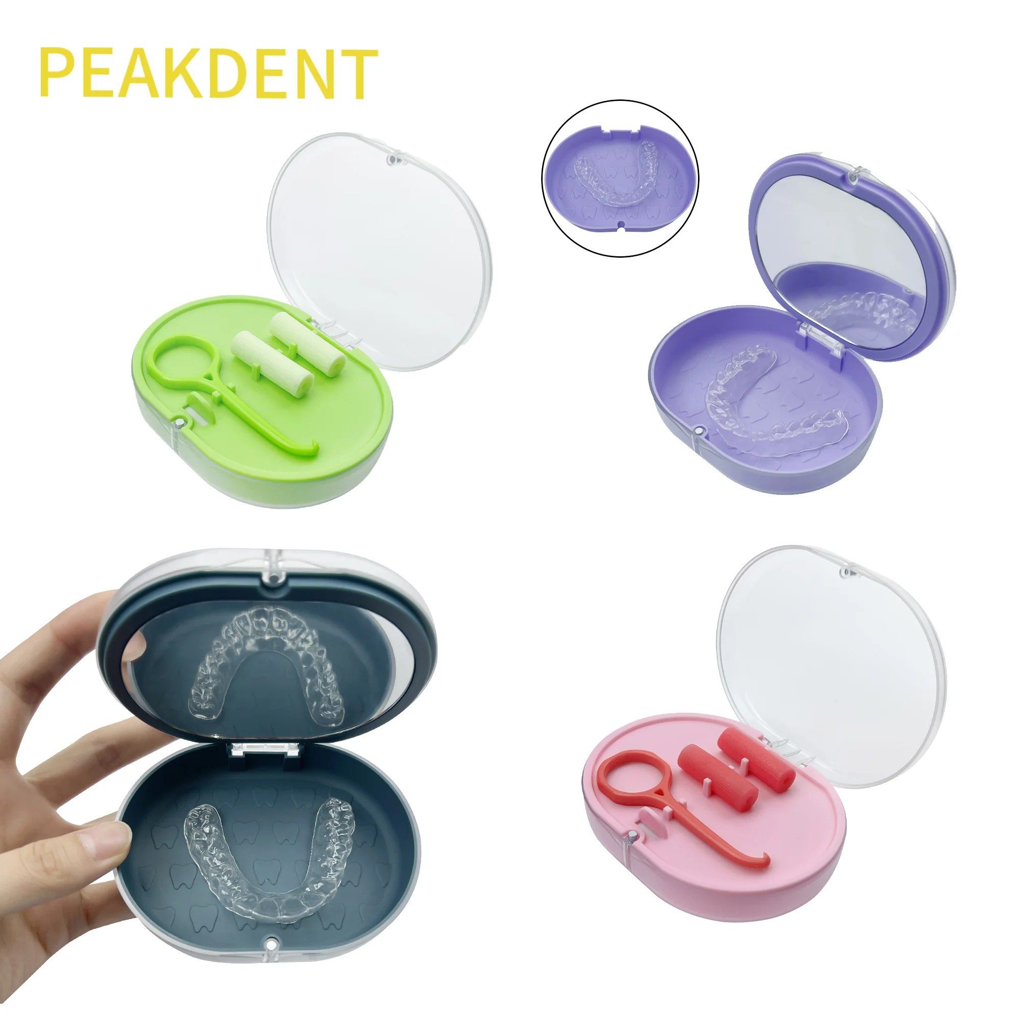 

Portable 2 Layers Orthodontic Retainer Braces Storage Box Waterproof Mouth Guard Invisible Denture Box Portable Storage Box