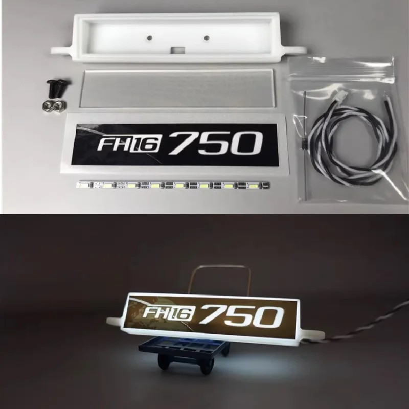 

LED Advertising Light Boxes Sun Visor Light Parts for 1/14 Tamiya RC Truck Tipper VOLVO 750 FH16 560360 Diy