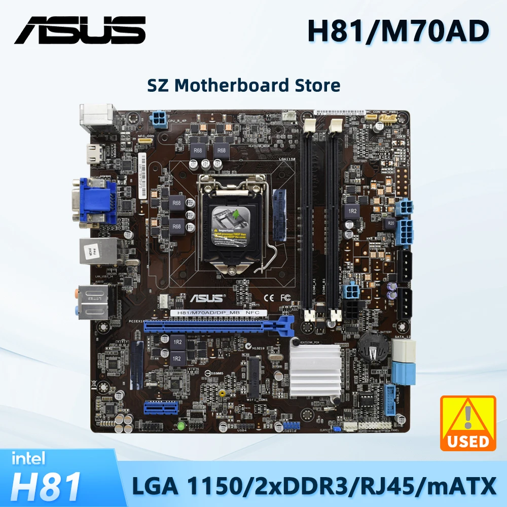 ASUS H81/M70AD/DP_MB  Motherboard  Intel H81 Motherboard LGA 1150 DDR3 support Core i3-4150 4350 4370 4460 4670S 4770 G3240 cpu