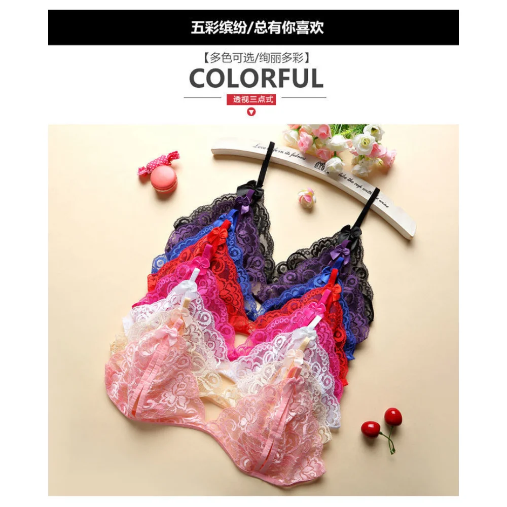 Sexy Strap Underwear Set for Women Hot Exotic Lace Underwear G-string Pants women's sexys lingerie Set Bikini Three-Point Set