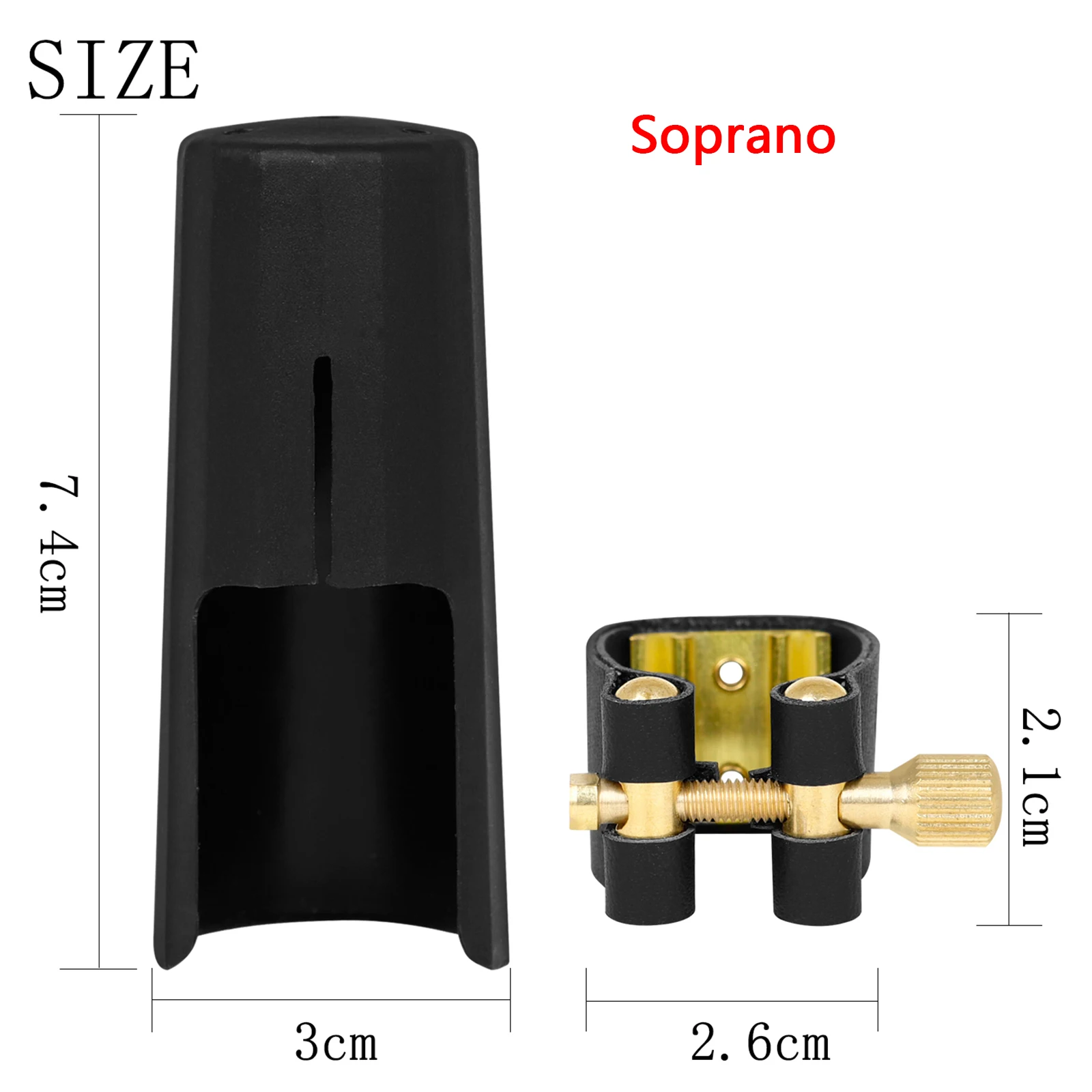 Sax Mundstück Ligatur Und Kappe Klarinette Mundstück Leder Verschluss Clip Ligaturen Für Alto Sopran Tenor Saxophon Teile – Detail 4