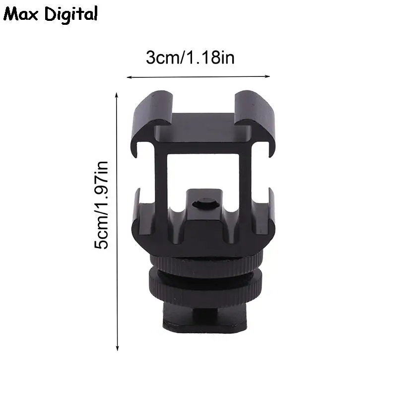 1Pc potrójny Adapter do mocowania gorącej stopki podwójne śruby uchwyt stojak uchwyt na lustrzanka cyfrowa dla LED wideo mikrofon Monitor latarka